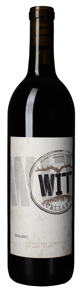 Malbec WIT Cellars Malbec wine bottle, Northridge Vineyard