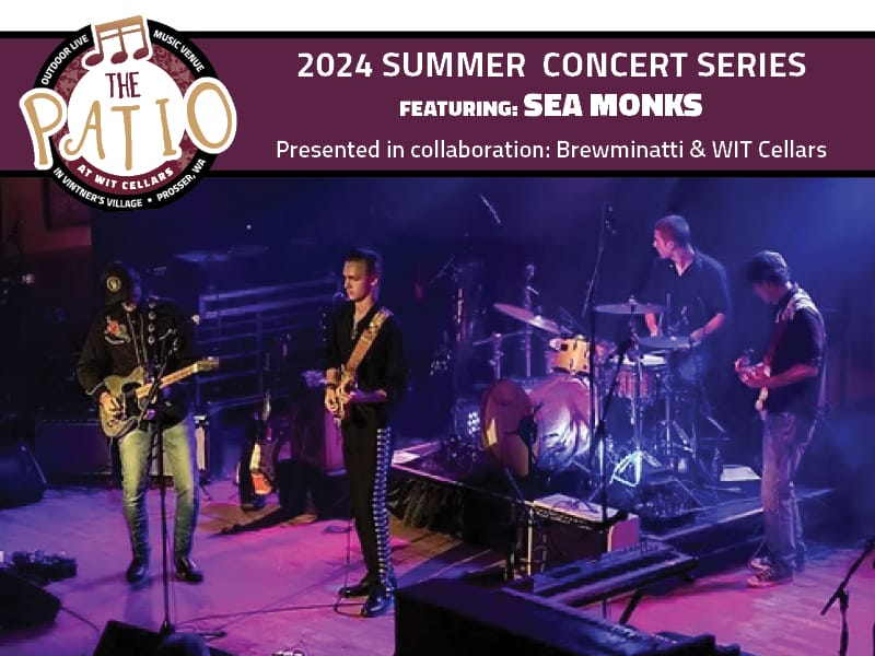 2024-Summer-Concert-Series-FB-and-Calendar_SEA-MONKS 2024 summer concert series featuring Sea Monks band.