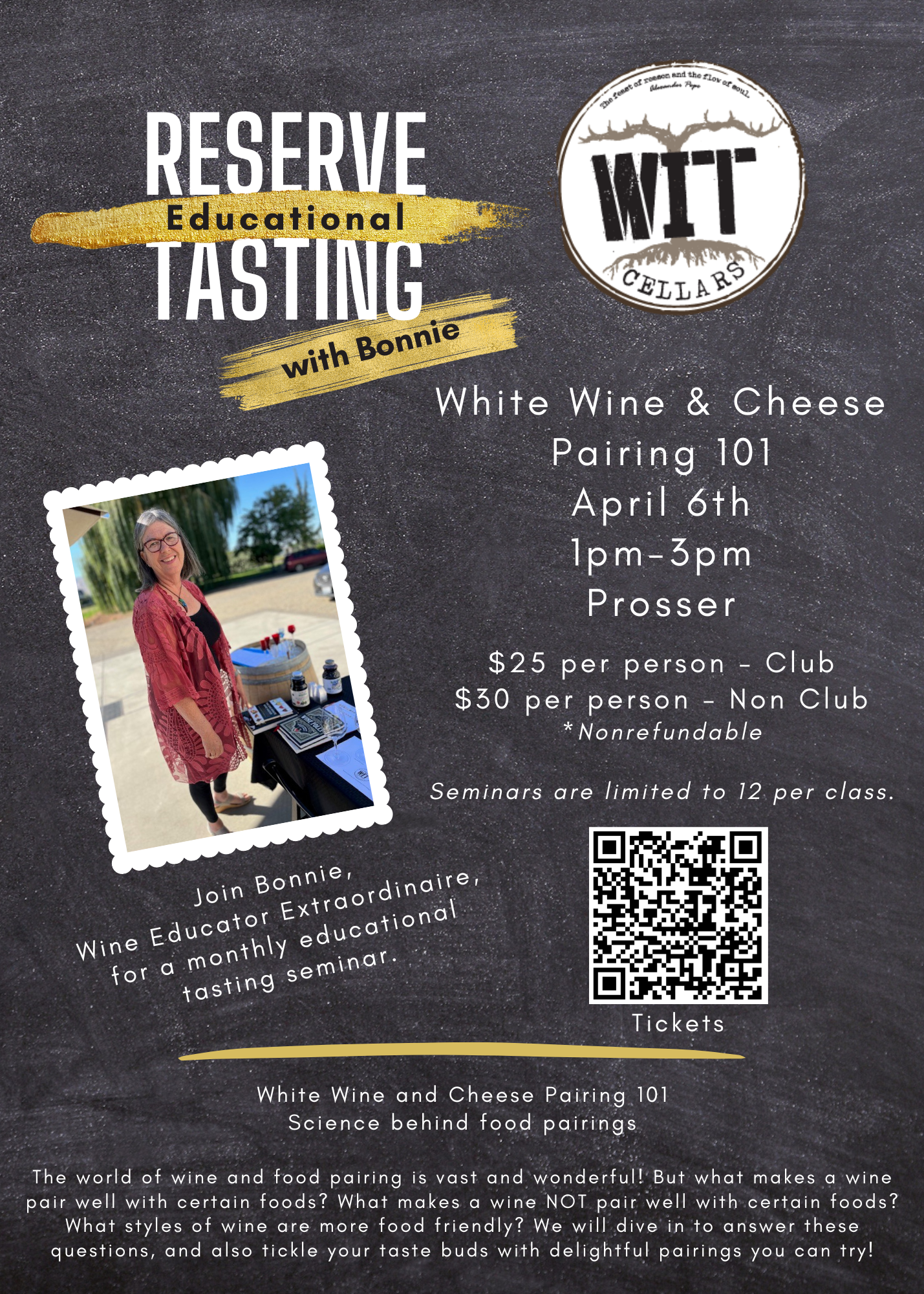 White wine and cheese tasting event with Bonnie.