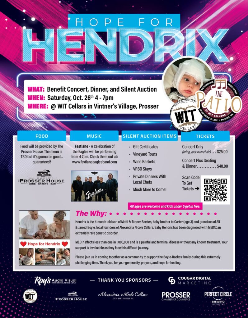 Hope for Hendrix benefit concert and auction poster.