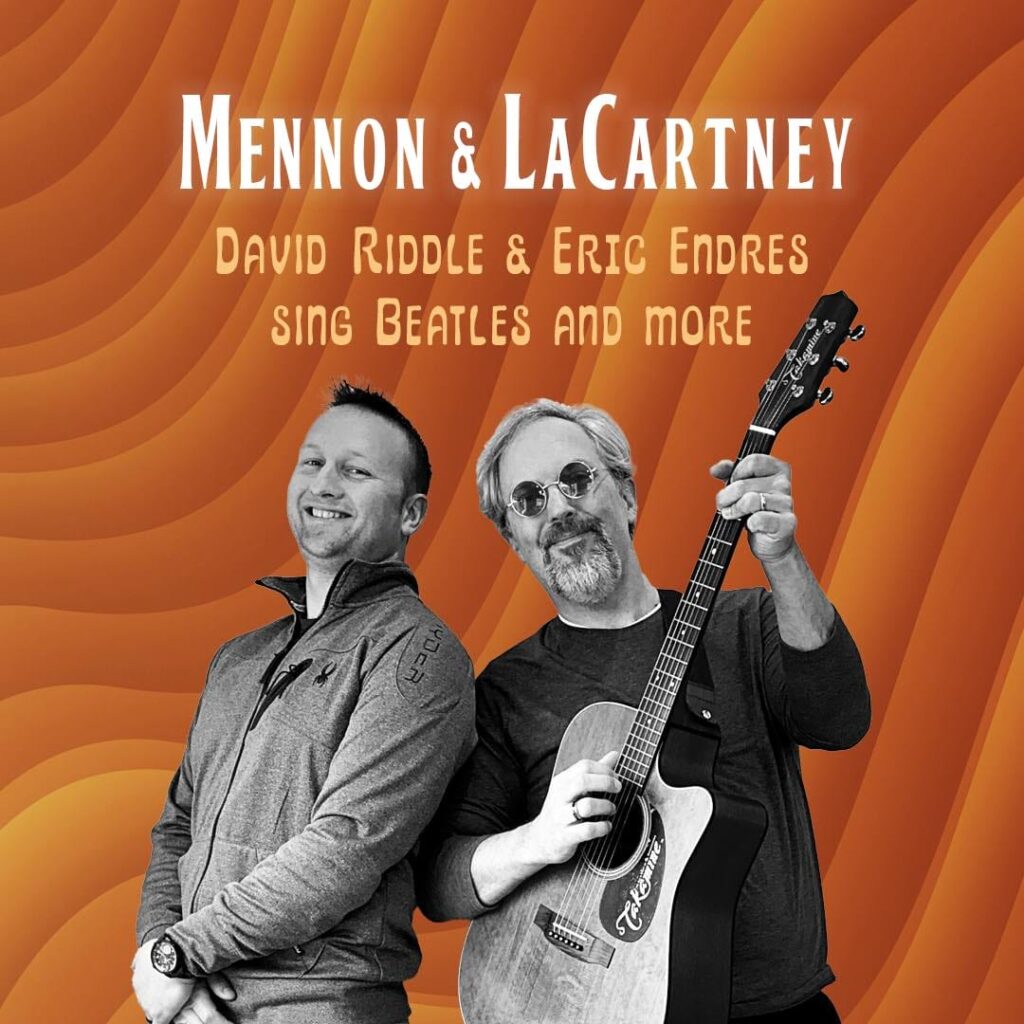 Mennon-LaCartney Two musicians promoting Beatles tribute performance.