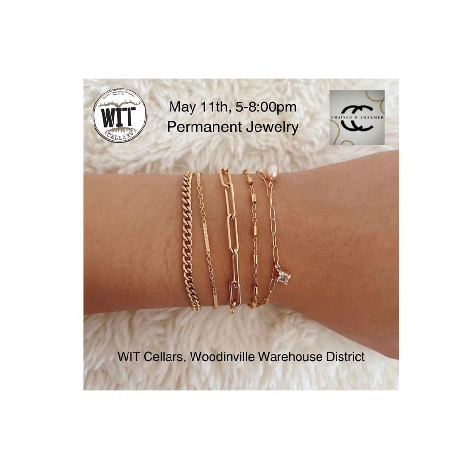 Permanent jewelry event at WIT Cellars, May 11th.