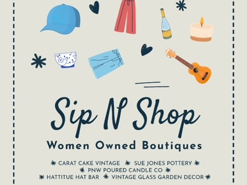 Sip N Shop event supporting women-owned boutiques.