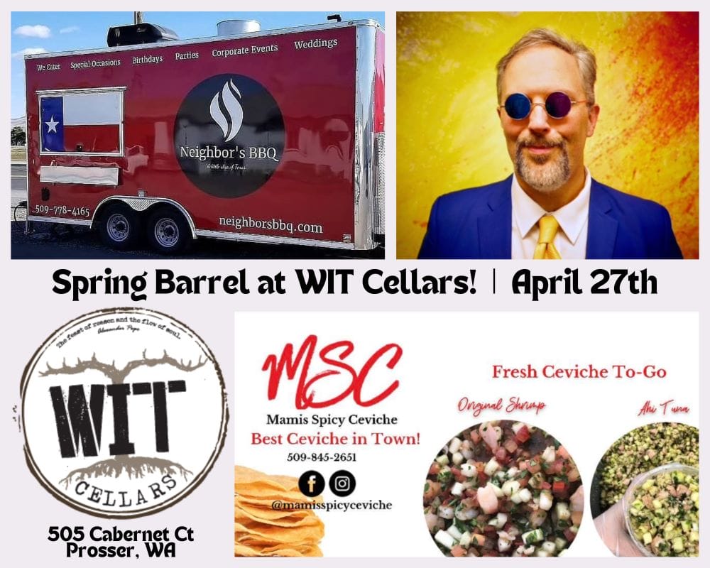 WIT Cellars event with BBQ and ceviche trucks.