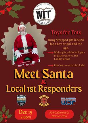 Meet Santa and responders, December 15, Prosser WA.