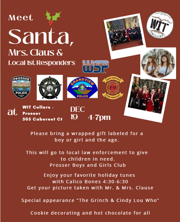 Meet Santa, Mrs. Claus, first responders at WIT Cellars.