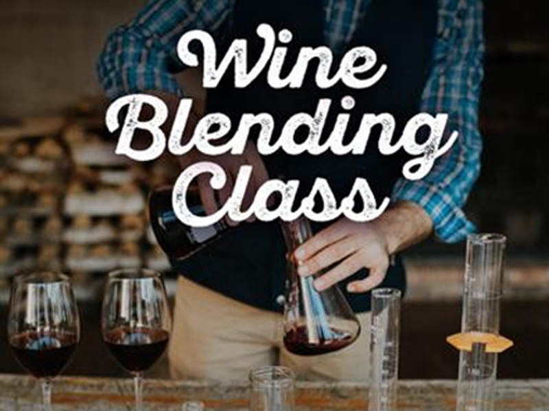 Person blending wine at a class.