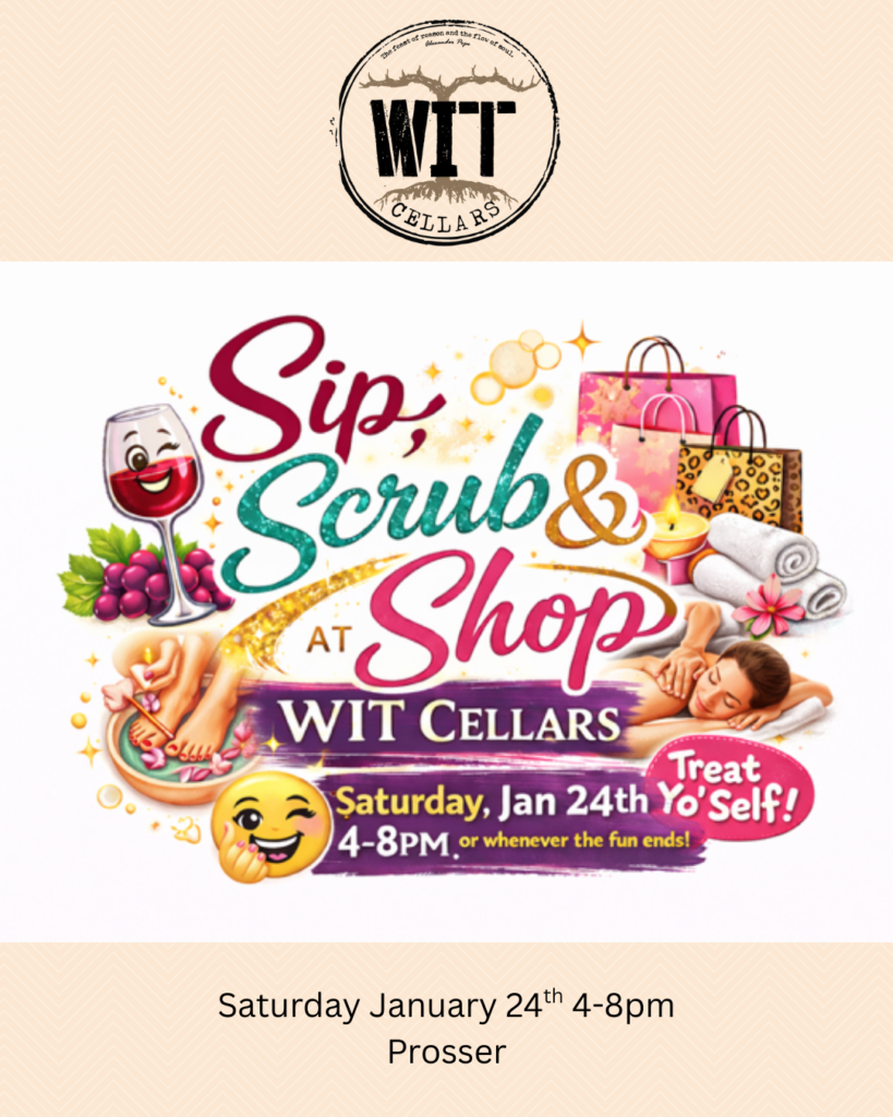 Sip, scrub, and shop event at WIT Cellars.