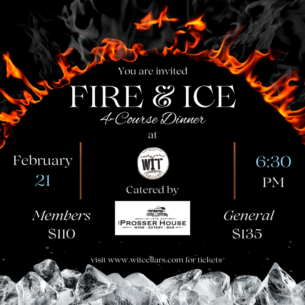 Fire & Ice dinner invitation with event details.