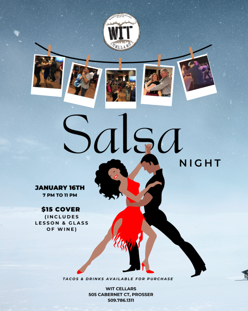Salsa night event at Wit Cellars, January 16th.