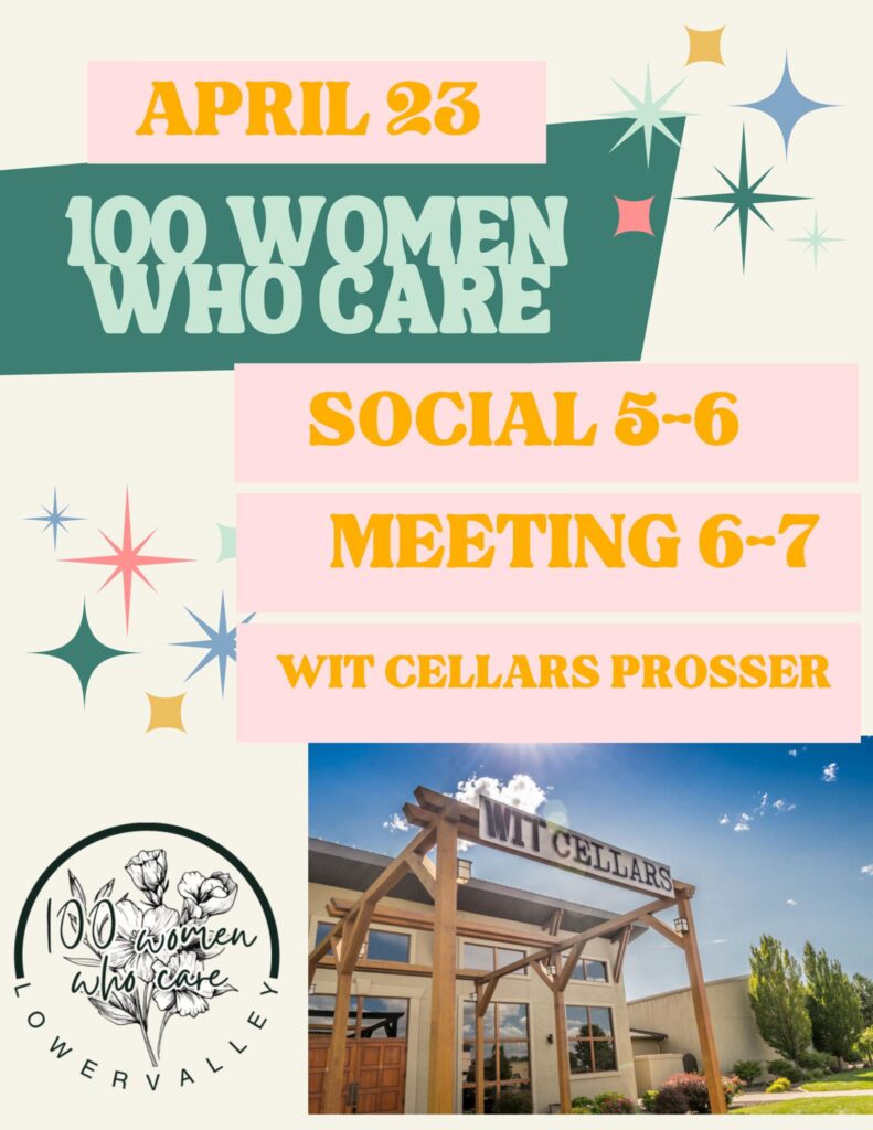 Event poster for 100 Women Who Care.