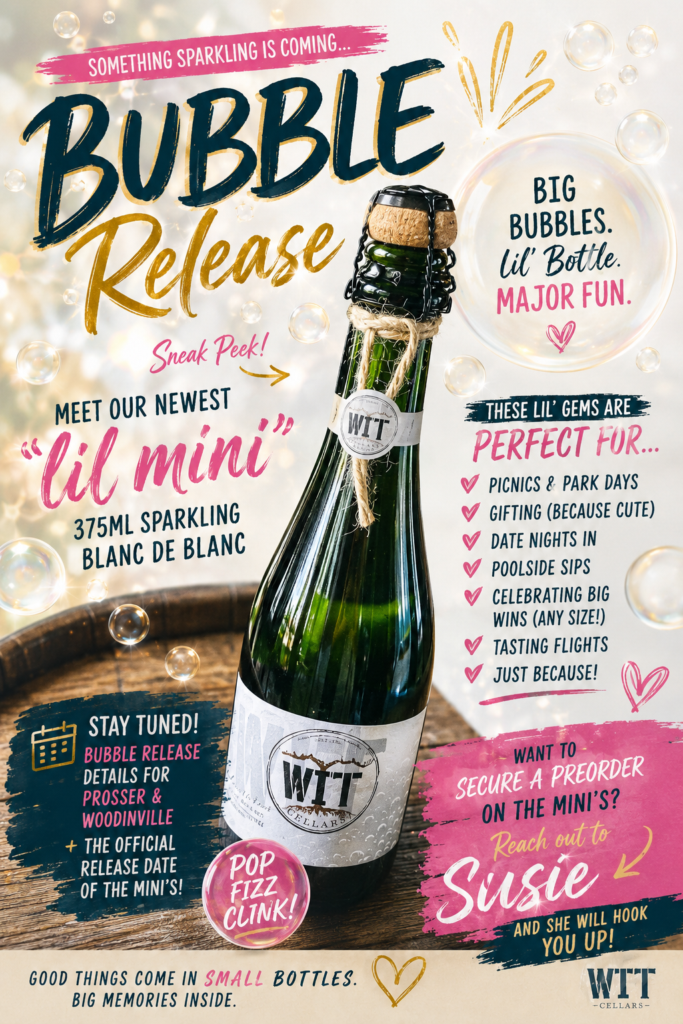Mini sparkling wine bottle bubble release promotion