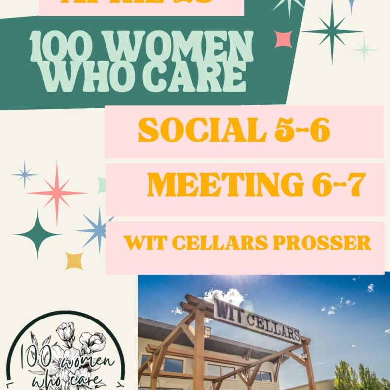 Event poster for 100 Women Who Care.