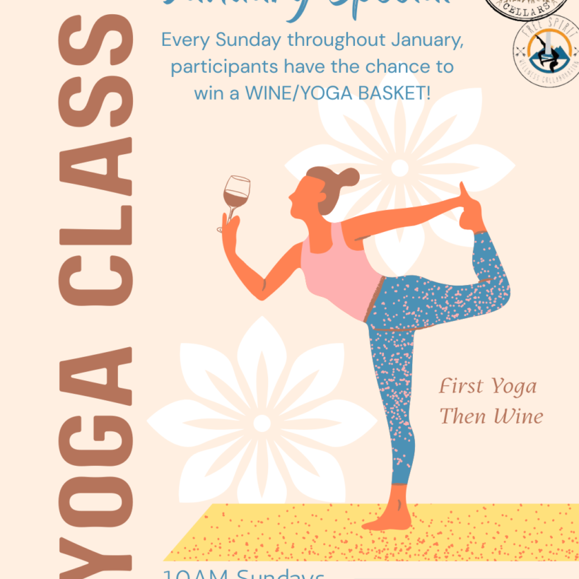 January yoga class with wine prize.